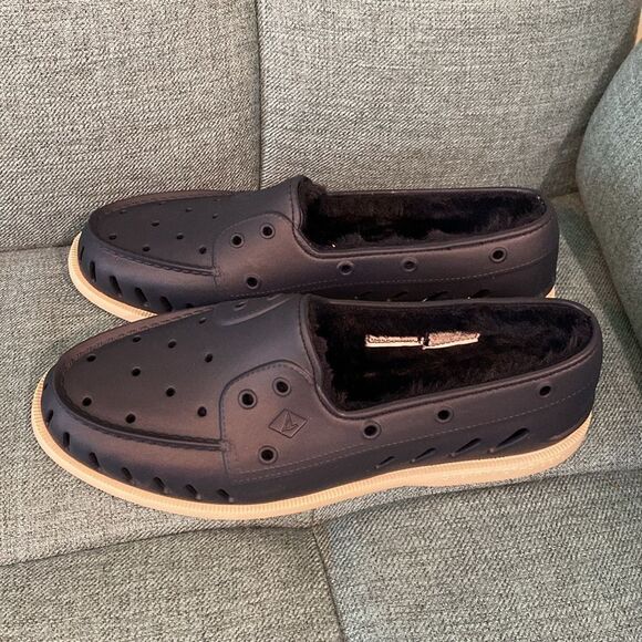 Sperry Authentic Original Float Cozy Boat Shoe Faux Fur Lined Navy Sz Men's 12 - Picture 2 of 9